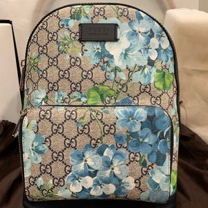 Gucci Blue Bloom Supreme Canvass Small Backpack
